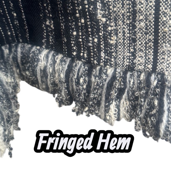 VTG WOMENS 70s FINLAND DESIGNER PIRKKO MAKI PURE WOOL LINED FRINGED MAXI SKIRT - Picture 2 of 9